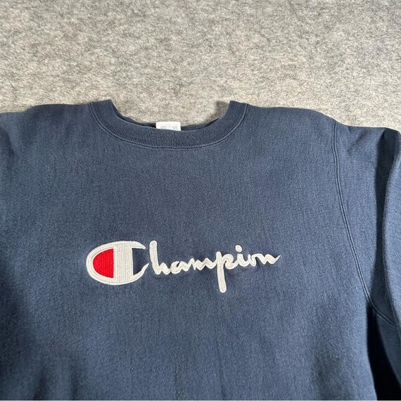 Vintage 90s Champion Reverse Weave Sweatshirt Mens Large Navy Blue