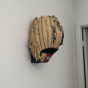 Baseball Softball Glove Wall Mount | Minimalist Command Strip Holder | Black or White PLA | Glove Organizer Display Rack