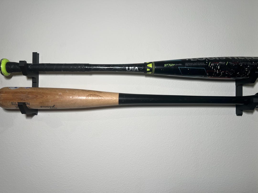 Standing Bat Insert Minimalist Baseball/softball Bat Wall Mount: Stackable 3D Printed Bat ...