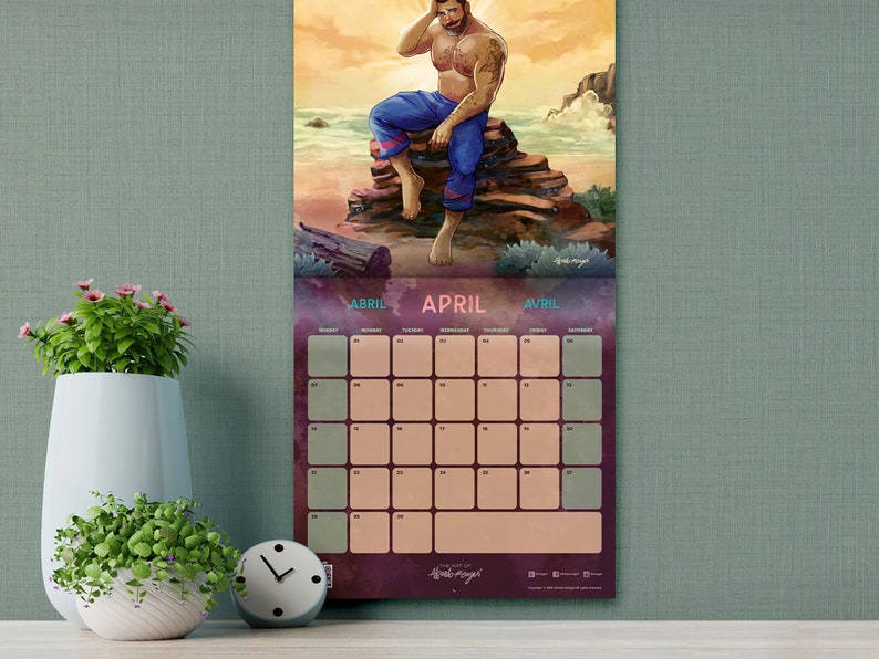 2024 Wall Calendar by Roagui Male Pin-up image 6