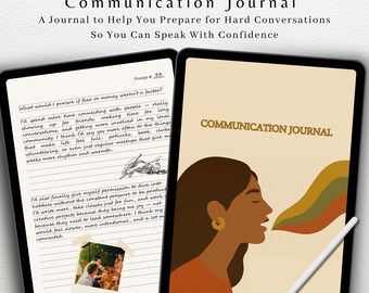 Digital Journal | 150 Journal Prompts for Difficult Conversations | Goodnotes & iPad Hyperlinked Journal | Communication Journal
