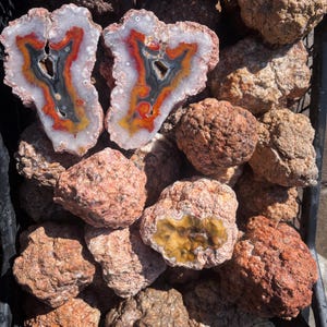 Råa premium Argentina-agater – 1 lb till 20 lb grova Patagonia-agater för skärning och polering – Naturliga Thundereggs – Lapidärt sällsynt material