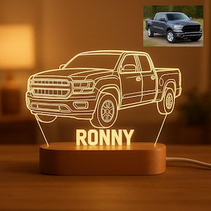 Car Guy Gift Custom 3d Photo Night Light Personalized LED Lamp with Laser Engraved Car Photo on Acrylic Plate Car Enthusiast Gift photo Car