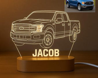 Aangepaste autofoto-nachtlampje: lasergegraveerde acryl led-voet