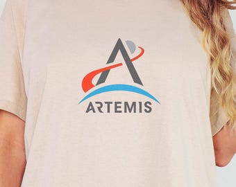 Klassiek grafisch shirt NASA Artemis 2 missielogo, T-shirt maan 2026 Lunar Space Exploration, cadeau voor wetenschapsleraar en astronomiefan