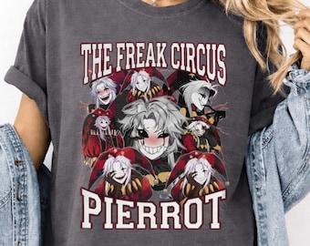 The Freak Circus Pierrot T-Shirt, Creepy Jester Manga Graphic Tee, Edgy Dark Anime Clown Shirt, Horror Aesthetic Gift For Goth Lovers