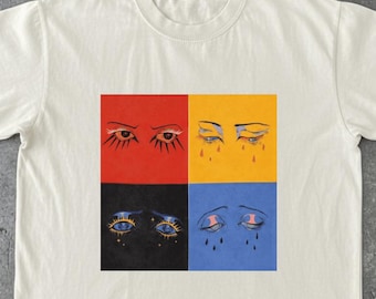 Emotional Eyes Graphic T Shirt, Moody Art Illustration Tee, Expressive Crying Eyes Shirt, Abstract Feelings Artwork, Unisex Art Lover Gift