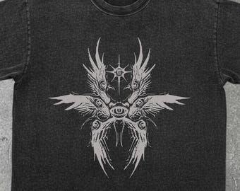 Occult Angel Eye Sigil T Shirt Gothic Dark Art Comfort colors Shirt Fallen Angel Wings Tee Esoteric Symbol Shirt Alternative Streetwear Gift