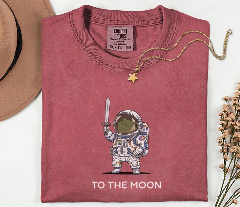 To The Moon Astronaut Frog Graphic Shirt, Funny Space Exploration Tee, NASA Artemis 2 Moon 2026 Humor Gift For Astronomy And Animal Lover image 4