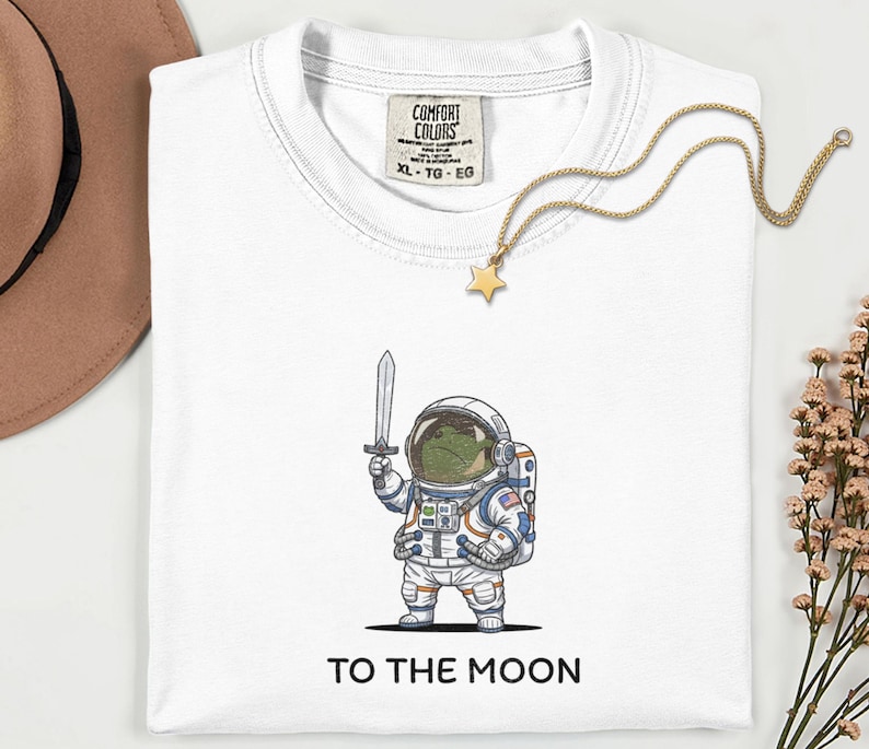 To The Moon Astronaut Frog Graphic Shirt, Funny Space Exploration Tee, NASA Artemis 2 Moon 2026 Humor Gift For Astronomy And Animal Lover image 6