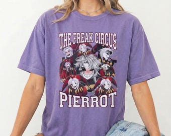 The Freak Circus Pierrot T-shirt, Creepy Jester Manga Graphic Tee