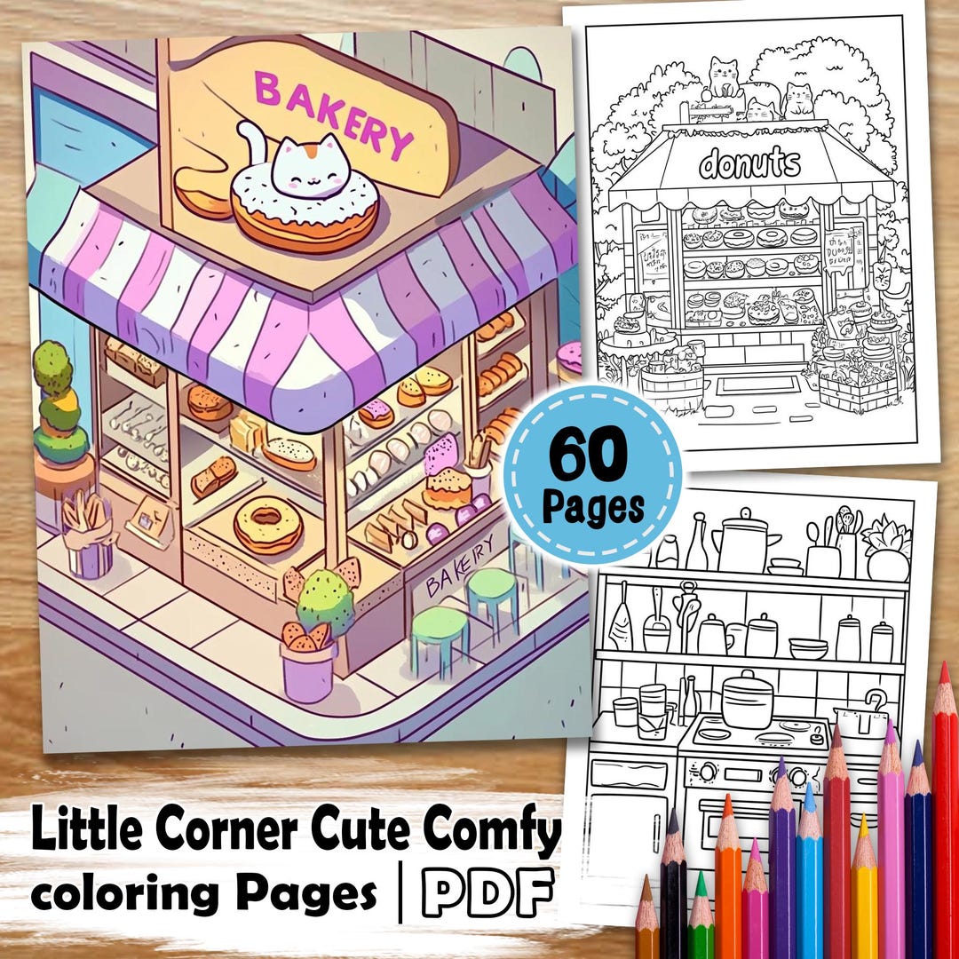 60 Little Corner Cute Comfy Coloring Pages – Wholesome Nooks, Cozy ...