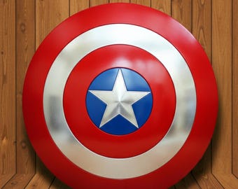Handcrafted Captain America Shield Replica - 22 Inch Steel Shield for Cosplay Movie Prop Decor