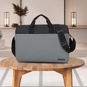 Laptop Carrying Bag Case 16-inch Grey, Water-Resistant Messenger Shoulder Strap, Business & Travel Bag Gift