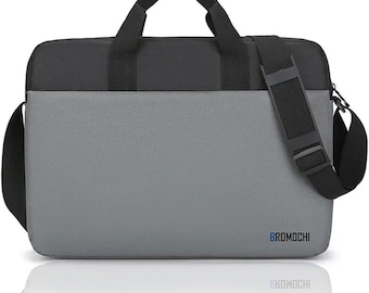 Laptop Carrying Bag Case 16-inch Grey, Water-Resistant Messenger Shoulder Strap, Business & Travel Bag Gift