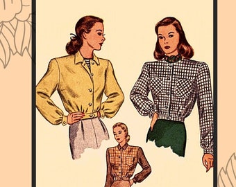 1940s Land Girl Lumber Jacket digital pattern - Vintage Sewing Pattern PDF 1006