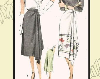 1940s Carmen Wrap Skirt digital pattern - Vintage Sewing Pattern PDF 1017 Butterick 6747