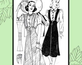 1930s Suspender Skirt size 20, digital pattern - Vintage Sewing Pattern PDF 1003