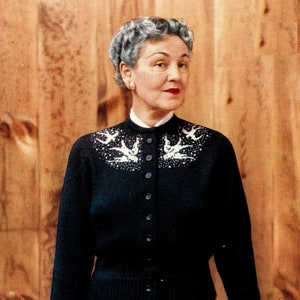 1953 Swallow Cardigan Knitting Pattern: Vintage PDF (Plus Size 38-40 Bust)  701-11