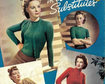 1940s Vintage Knitting Pattern Booklet: Weldons New Knitteds Series 25 (PDF Download)