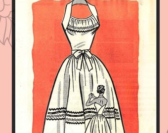 1950s Loretta Western Dress in XL size 20 - Vintage Sewing Pattern PDF 1027 Marian Martin 9148