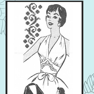 1950s 1-Yard Rizzo Wrap Top Sewing Pattern: Multisized Halter (PDF Pattern)
