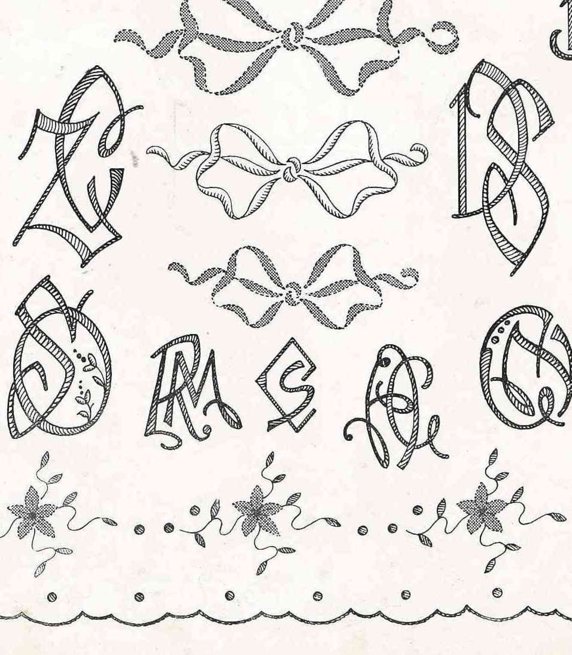 1950s Italian Monogram Embroidery Booklet, Alfabeti E Monogrammi ...