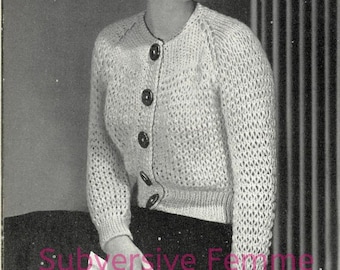 Knit in a Jiffy cardigan from Corticelli, c. 1930s (341) vintage knitting pattern