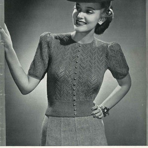 Handknits are High Fashion, 22 designs c.1939 Vintage Knitting Pattern booklet PDF image 5
