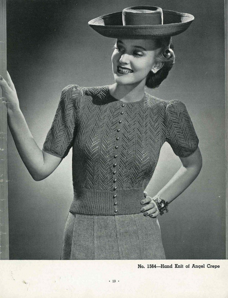 Handknits are High Fashion, 22 designs c.1939 Vintage Knitting Pattern booklet PDF image 5