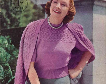 1940s Stitchcraft Large Sizes, plus sized knits-  Vintage Knitting Pattern booklet PDF