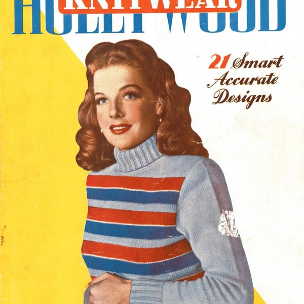 Hollywood Knitting Book No 2 c 1940s - Vintage Knitting Pattern booklet PDF