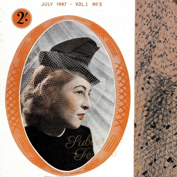 1940s Millinery Booklet - The Hatmaker, Volume 1 No.3 1947  - vintage hat making PDF