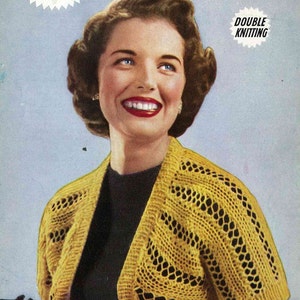 Light and Lacey quickly knit bolero - vintage knitting pattern PDF (503) Weldons B1272