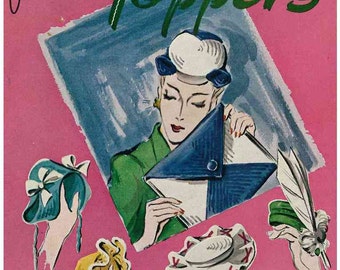 1940s Fascinating Toppers - hats, bags and embellishments c.1944 - Vintage Pattern booklet PDF