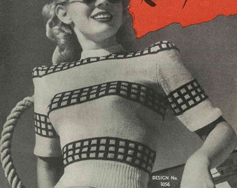 1940s Sun-Glo Knitting Book Series 77 , 9 designs c.1944 - Vintage Knitting Pattern booklet PDF