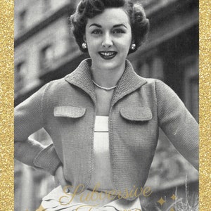 Modello vintage anni '50 per cardigan/bolero Eril: lana sportiva DK (modello in PDF)