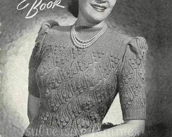 Sun-Glo Knitting Book 65 (larger fittings), 9 designs c.1942 - Vintage Knitting Pattern booklet PDF