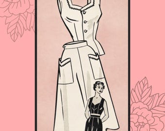1950s Plus Size Romper PDF Sewing Pattern (44)