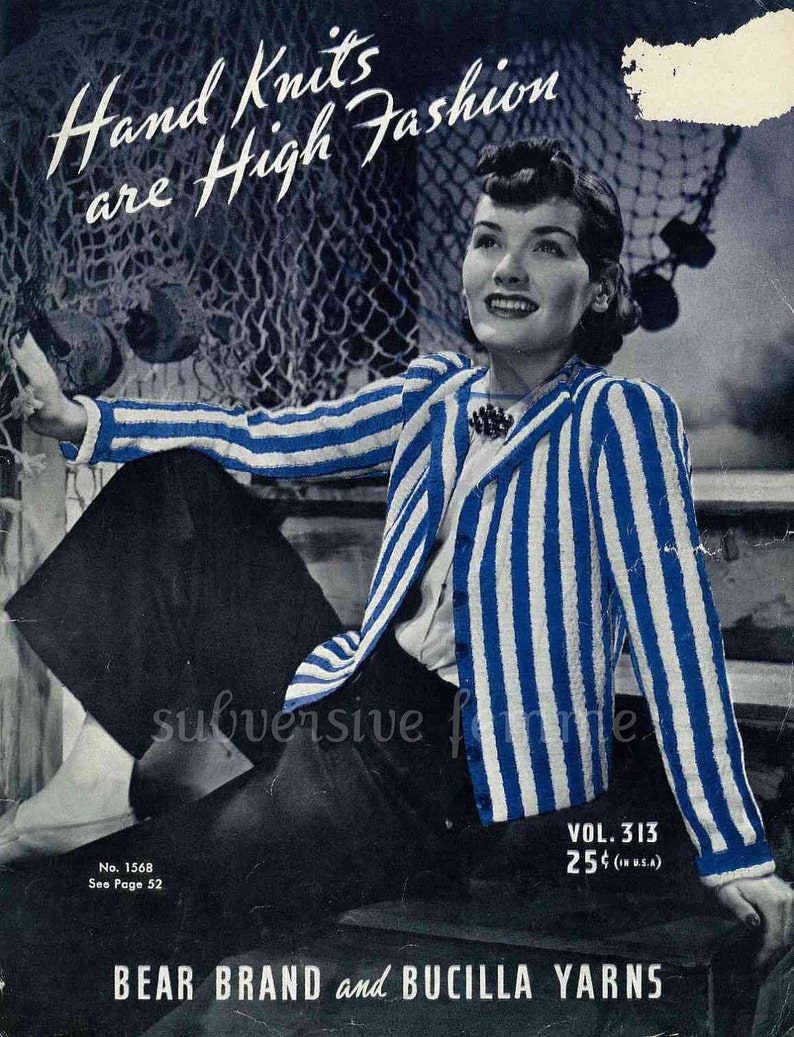 Handknits are High Fashion, 22 designs c.1939 Vintage Knitting Pattern booklet PDF image 1