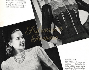 Entire 1940s Chadwick's Knitting Book - So You're Going to Knit a Sweater 13 designs c. 1940 - Vintage Knitting Pattern booklet PDF