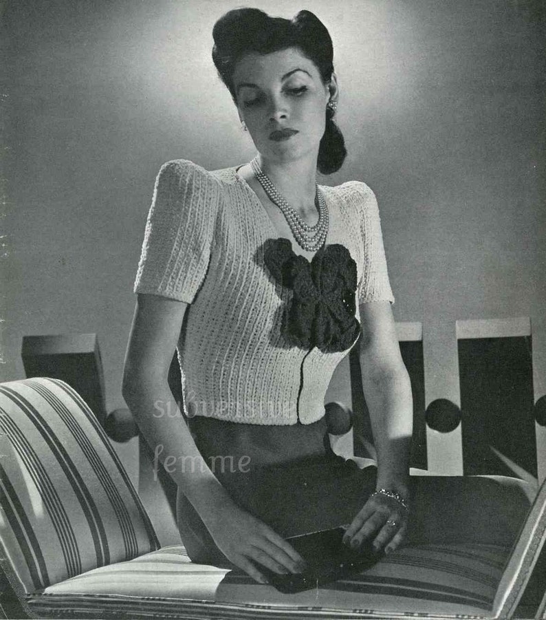 Handknits are High Fashion, 22 designs c.1939 Vintage Knitting Pattern booklet PDF image 3
