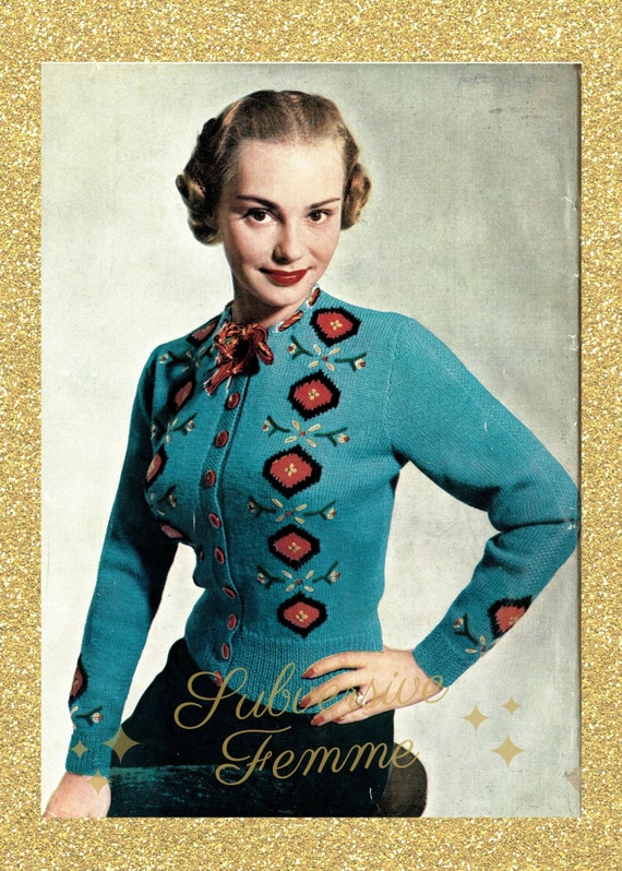 1950s Tyrolean Cardigan With Tie Neck Vintage Knitting - Etsy