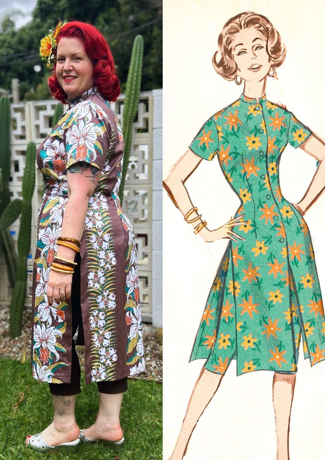 Waikiki Lounge Set Sewing Pattern: 1950s Hawaiian Tiki Style (sizes 32 ...