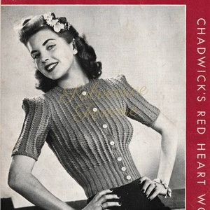 1940s Knitting Pattern Book: Chadwick&#39;s Sweater Designs &quot; So You&#39;re Going to Knit a Sweater&quot;