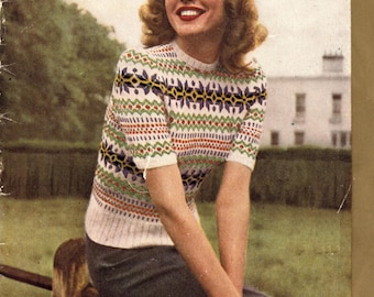 Fair Isles, Patons Knitting Book No. 262, c.1940s - Vintage Knitting Pattern booklet PDF