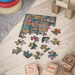 子供用アルファベットパズル - 教育的な30ピースの楽しい学習玩具。誕生日、休日、家族でのアクティビティに最適なギフト。