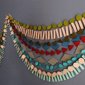 Garland: GoldSoft Metallics Party Garland Paper Garland Garland Backdrop Wedding Garland Birthday Garland Geometric Garland