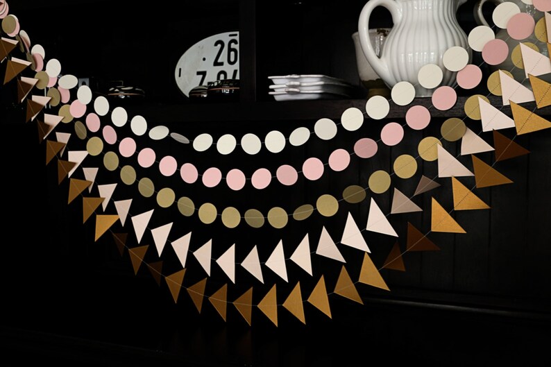 Garland: GoldSoft Metallics Party Garland Paper Garland Garland Backdrop Wedding Garland Birthday Garland Geometric Garland