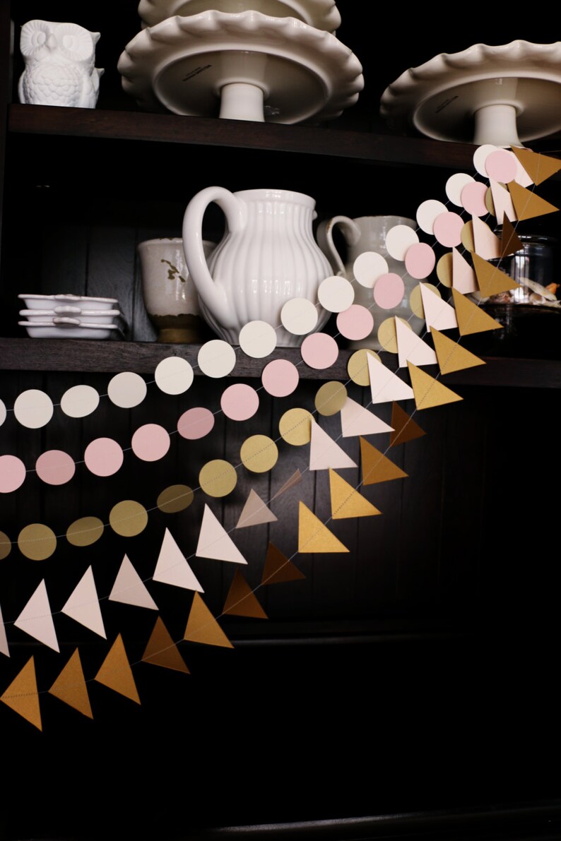 Garland: GoldSoft Metallics Party Garland Paper Garland Garland Backdrop Wedding Garland Birthday Garland Geometric Garland